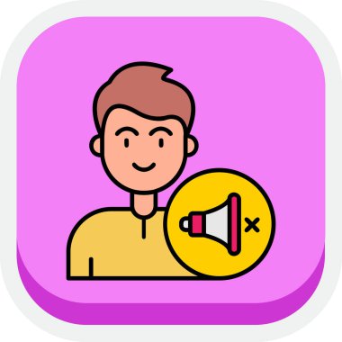 Megafon simgesi olan adam.