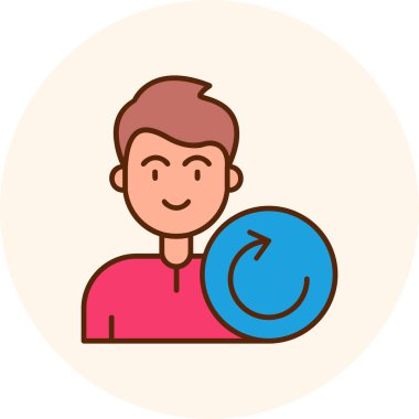 Top simgesi olan adamın vektör illüstrasyonu