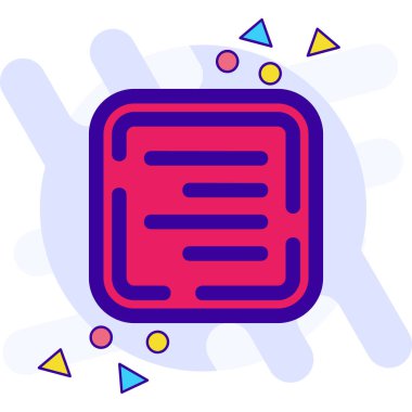 Beyaz arkaplanda renk çizgisi ataç simgesi izole edildi. Kademeli rastgele dinamik şekiller. Vektör İllüstrasyonu.