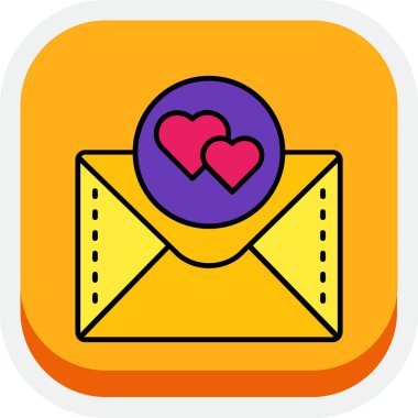 İçinde aşk mektubu olan zarf. vektör illüstrasyonu