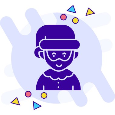 Şirin bir çizgi film simgesinin vektör çizimi