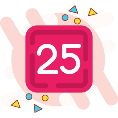 3 numara ve düz dizaynlı hediye simgesi