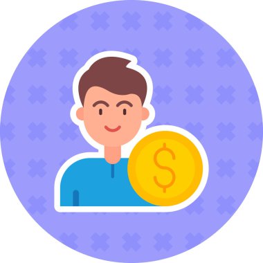 Para için. Web simgesi basit illüstrasyon
