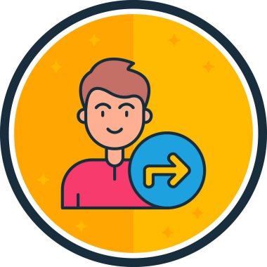 Yıldız ikonu olan bir adam. vektör