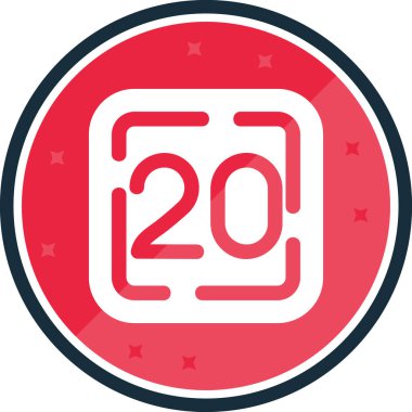 Kırmızı yuvarlak simgenin vektör illüstrasyonu