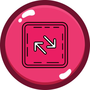 Dairesel oklu yuvarlak bir düğmenin vektör simgesi