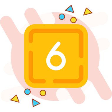 6 numaralı vektör simgesi tasarımı