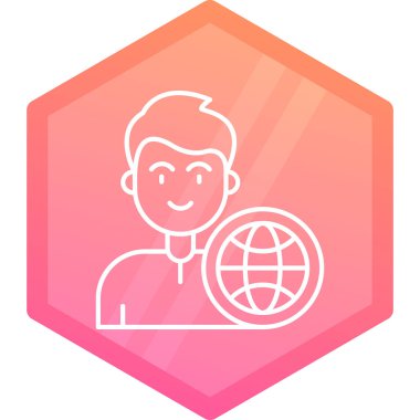 Bir dünya simgesinin vektör illüstrasyonu