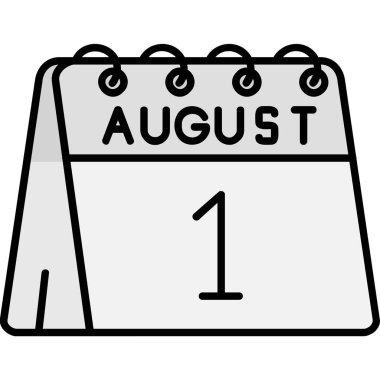 Ağustos vektör simgesi tasarımı illüstrasyonu