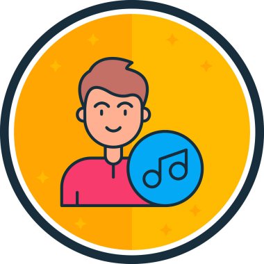 Müzik simgesi renkli çizginin vektör çizimi. güzel müzik ögesi müzikal simge ögesi olarak da kullanılabilir.