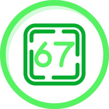 75 yıllık yuvarlak vektör yeşil simgesi