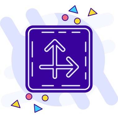 renk çizgisi ok simgesi beyaz arkaplanda izole edildi. yön sembolü. Navigasyon oku işareti. Değişken rastgele dinamik şekiller. vektör illüstrasyonu