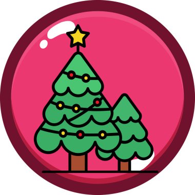 Bir top ve noel ağacının vektörel çizimi