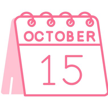 Pembe kurdele simgesine sahip takvim, vektör tasarımı