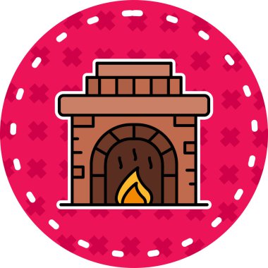 Şömine. Web simgesi basit illüstrasyon