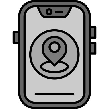 Akıllı telefon simgesi. Web için cep telefonu vektör simgesinin basit çizimi