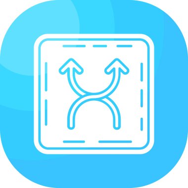 Mavi arkaplanda ana hatlı konum simgesi izole edildi. Konum işareti. vektör.