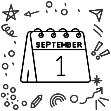 Eylül Eylül takvimi çizgi film biçimi simgesi
