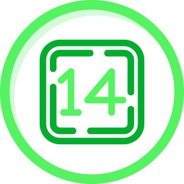 4 numaralı simge yeşil vektör çizimi