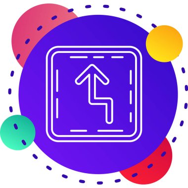 renk çizgisi ok simgesi beyaz arkaplanda izole edildi. Ok başı sembolü. İşaret levhası. gradyan dairesel rastgele dinamik şekiller. vektör