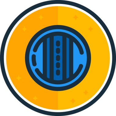 Bir yıldızlı mavi ve sarı dairenin vektör çizimi