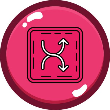 Kırmızı, pembe ve beyaz ikonun vektör illüstrasyonu