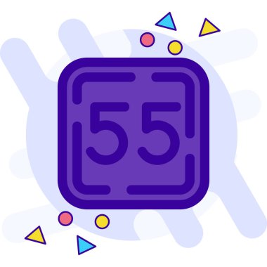 5 numaralı simge, vektör illüstrasyonu