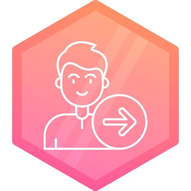 Altılı pembe ceketli bir adamın vektör çizimi.