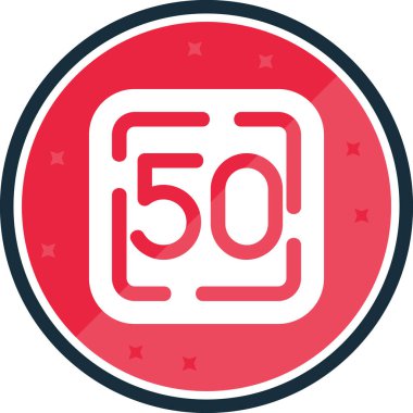 50. yıl dönümü rozet ikonu. düz resimleme
