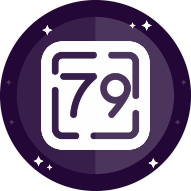 Modaya uygun düz tarzda 87 günlük bir simge beyaz arka planda izole edildi. mavi ve beyaz