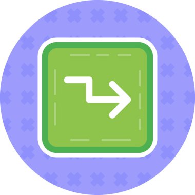 Doldurulmuş özet biçiminde doğru yön simgesi