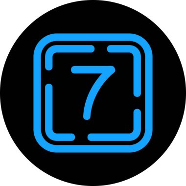 7 numaralı simge, vektör illüstrasyonu