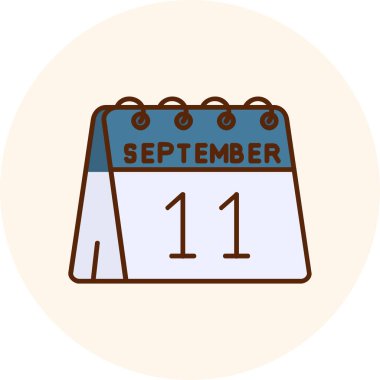 10 Eylül takviminin düz simge tasarımı