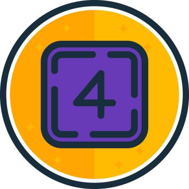 4 numaralı simge vektör illüstrasyonu.