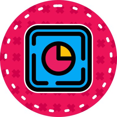 Kumarhane çipi ikonu. Kumarhane çipi bağlantılı vektör çizimi