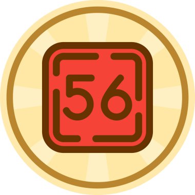 Kırmızı ve altın sikke simgesinin vektör çizimi