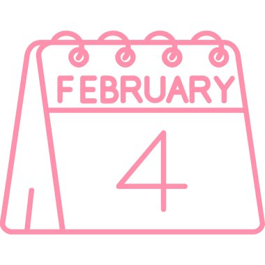 Şubat 4 - Takvim simgesi tasarımı