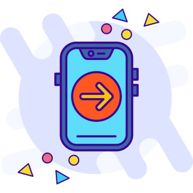 akıllı saat simgesi, vektör illüstrasyonlu cep telefonu