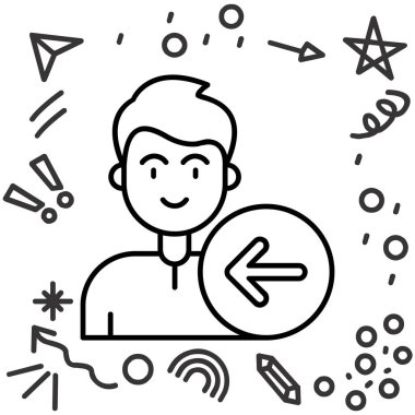 İnce çizgi biçiminde ok simgesine sahip iş adamı