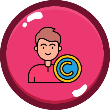 Bir madeni paranın çizgi film karakterinin vektör çizimi