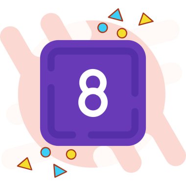 Sekiz numara sekiz düz stil simgesi