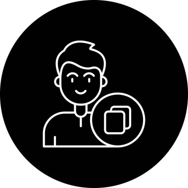 Elinde bir fincan kahve olan bir adamın vektör çizimi