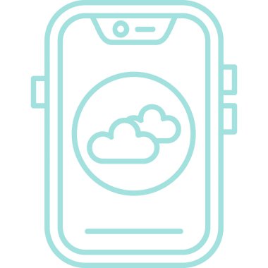 Akıllı telefon ve bulut hesaplama simgesi vektör çizimi tasarımı