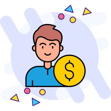 Para için. Web simgesi basit illüstrasyon