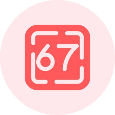 75 artı simge beyaz arkaplanda izole edildi. 78 işareti. 6 8 artı 7 artı simge.