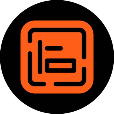 Sol hizalama Neon siyah kabartma vektör resimleme