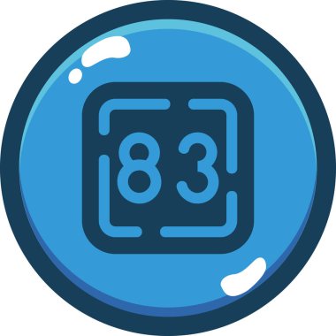 Bir 8 sayısının izole edilmiş tek bir simgesinin vektör çizimi