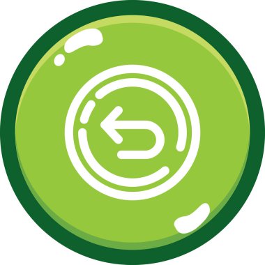 Bir daire simgesinin yeşil ve beyaz arkaplanının vektör çizimi