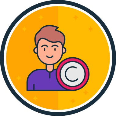 Bir büyüteç tutan bir adamın izole edilmiş tek bir simgesinin vektör çizimi