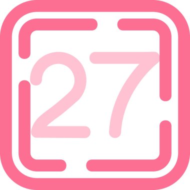 Moda stili izole edilmiş arkaplanda 27 numaralı simge